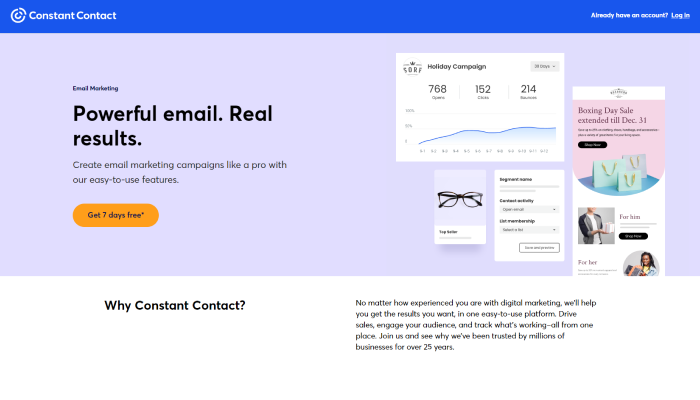 Constant Contact Dashboard