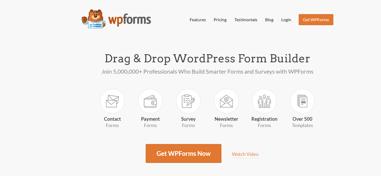 Dashbaord of Wpforms