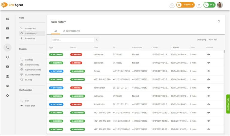 Liveagent Dashboard