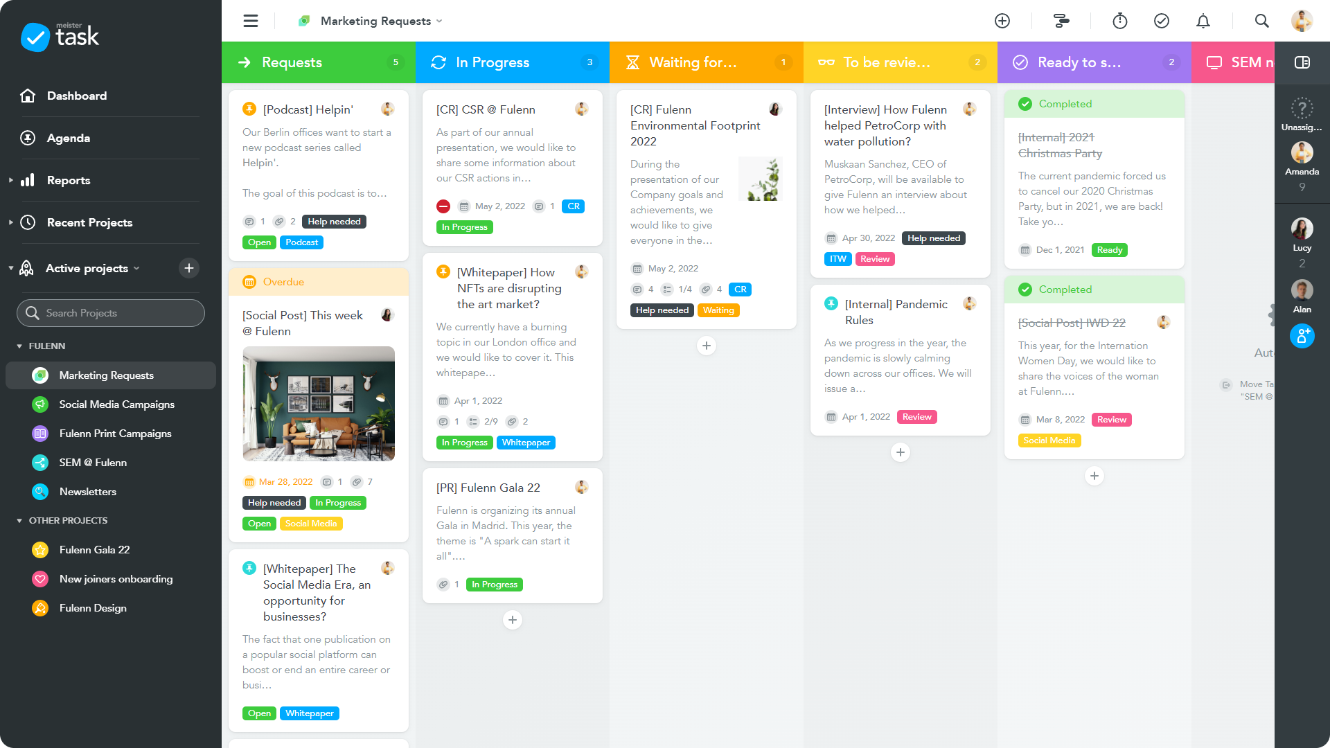 Meistertask Dashboard