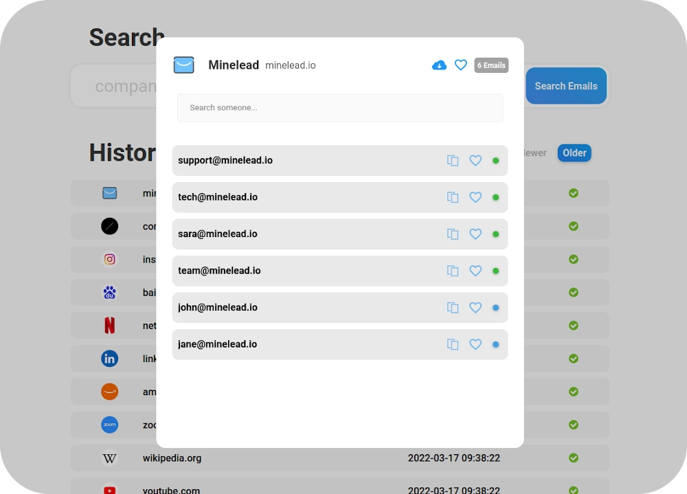 Minelead Dashboard