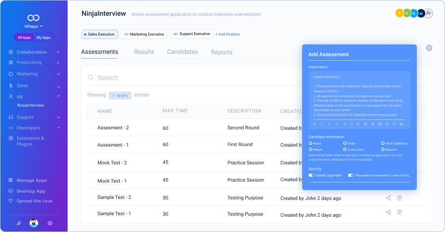 Ninjainterview Dashboard