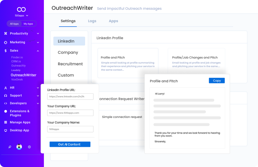 Outreachwriter Dashboard