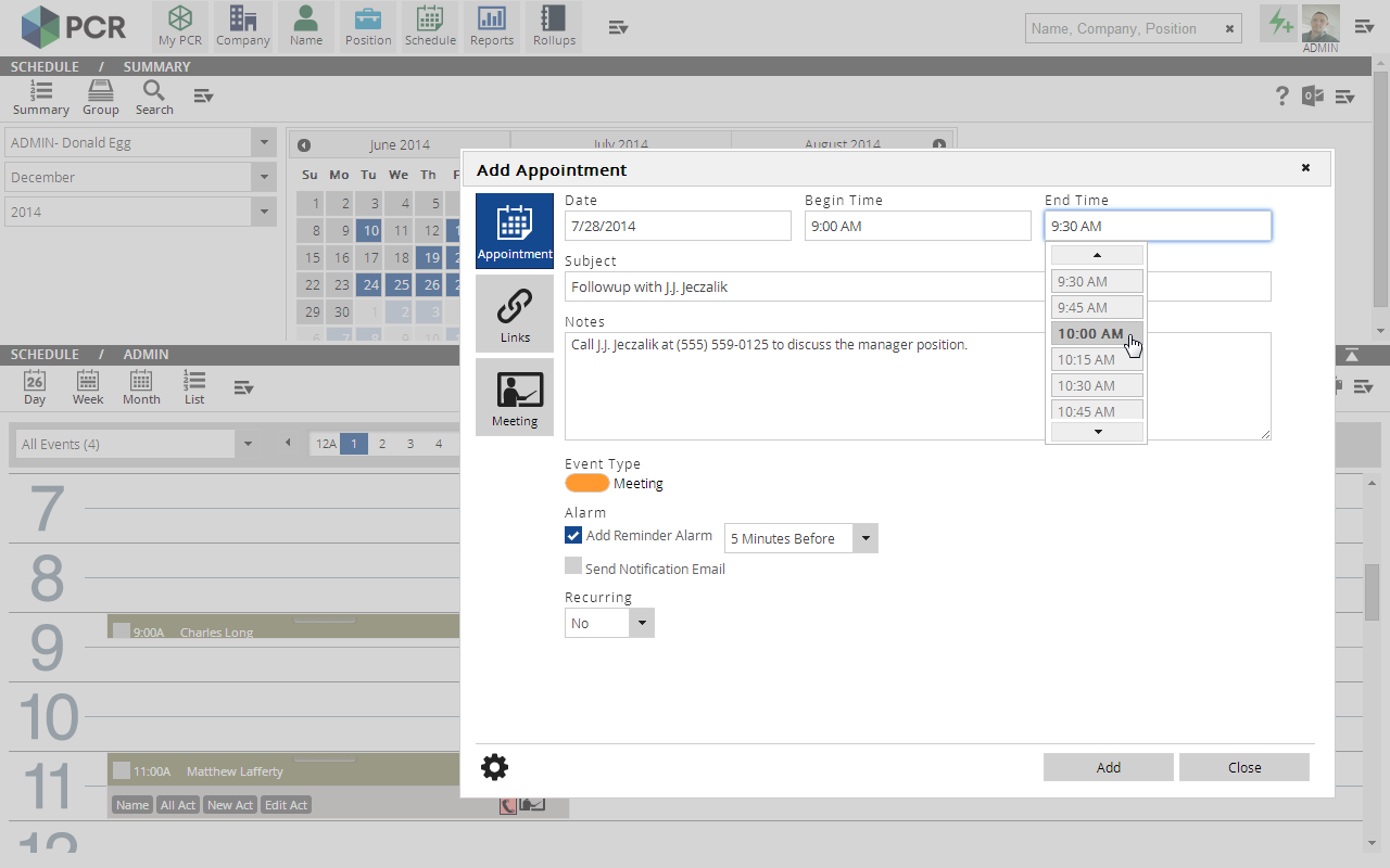 PCRecruiter Dashboard