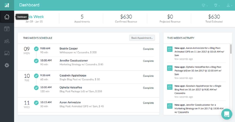 Setmore Dashboard