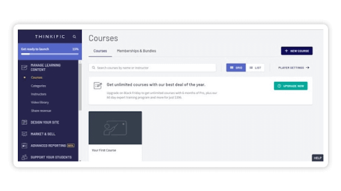 Thinkific Dashboard