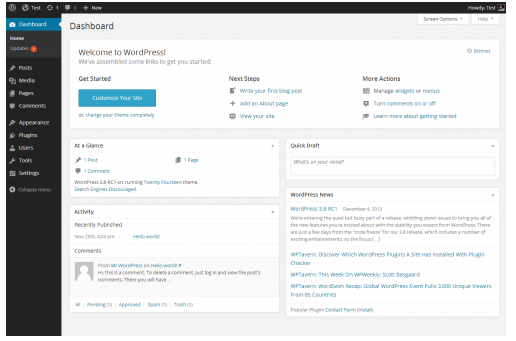 WordPress Dashboard